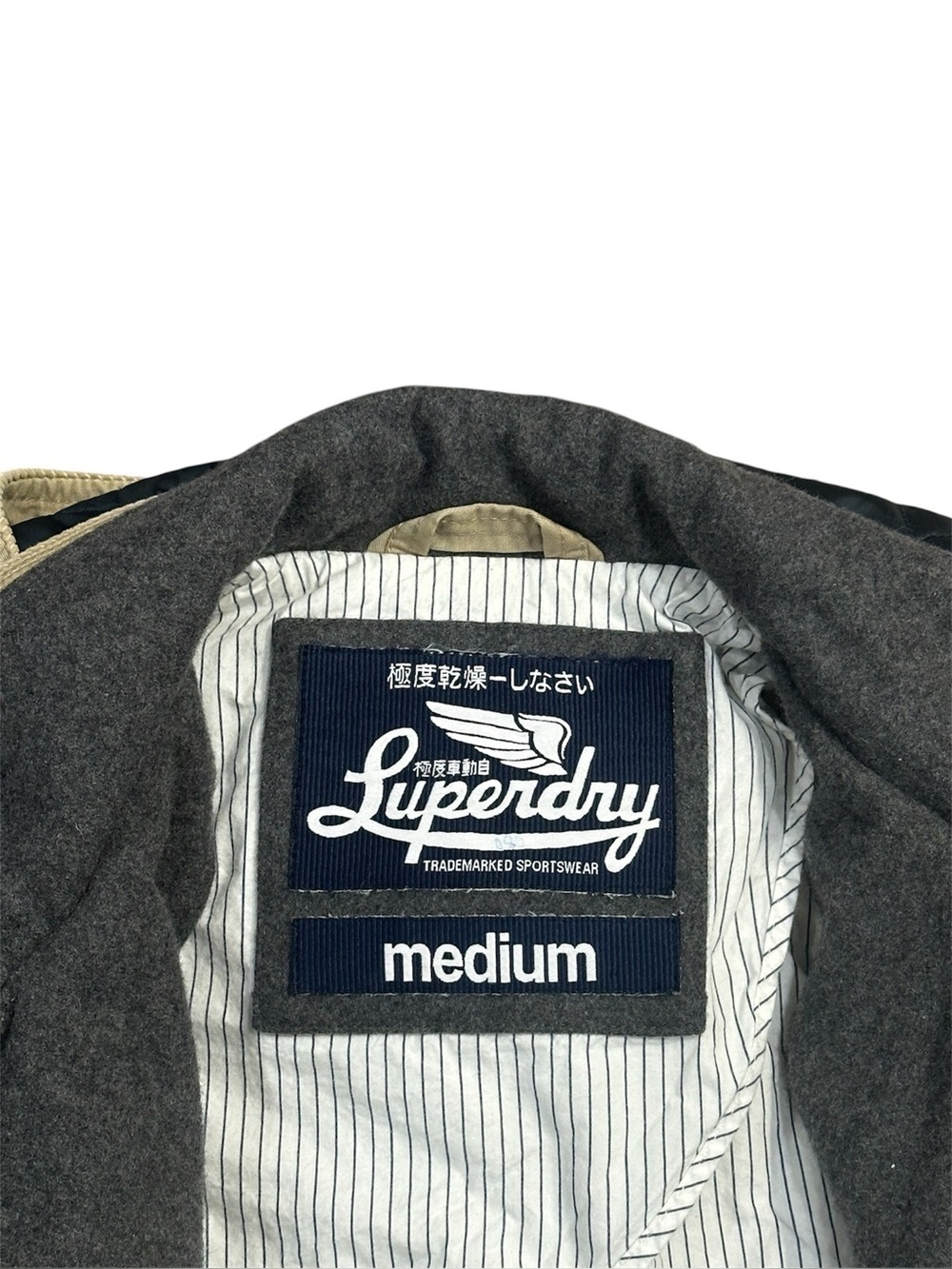 SUPERDRY Women's Vintage City Mac Khaki Double Breasted Trench Coat Medium M - Picture 16 of 16